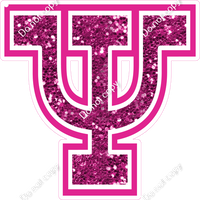 18" Greek Individual Hot Pink Sparkle - Alphabet Pieces Psi