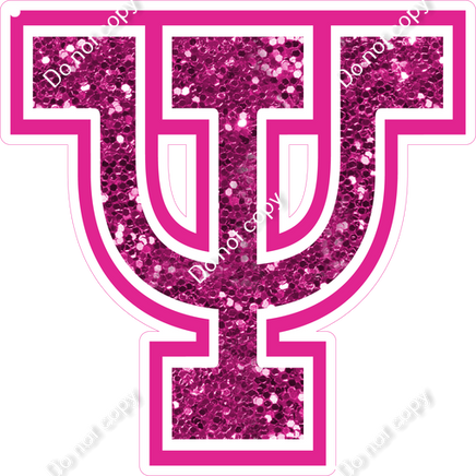 18" Greek Individual Hot Pink Sparkle - Alphabet Pieces Psi
