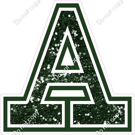 18" Greek Individual Hunter Green Sparkle - Alphabet Pieces Alpha