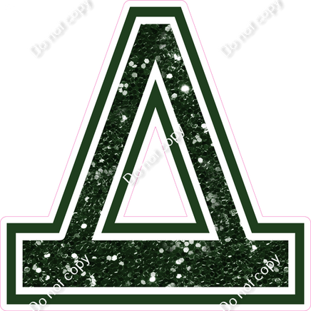 18" Greek Individual Hunter Green Sparkle - Alphabet Pieces Delta