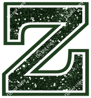 18" Greek Individual Hunter Green Sparkle - Alphabet Pieces Zeta