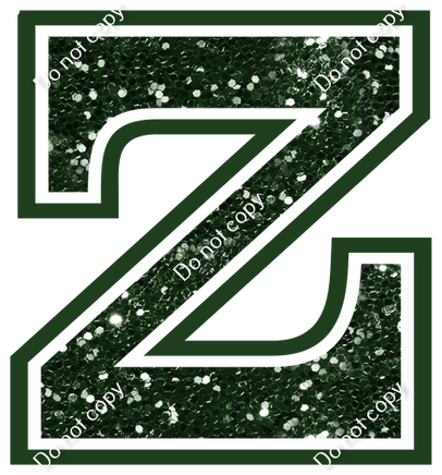 18" Greek Individual Hunter Green Sparkle - Alphabet Pieces Zeta