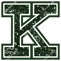 18" Greek Individual Hunter Green Sparkle - Alphabet Pieces Kappa
