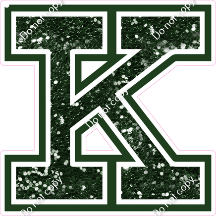 18" Greek Individual Hunter Green Sparkle - Alphabet Pieces Kappa