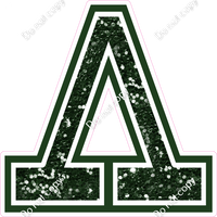 18" Greek Individual Hunter Green Sparkle - Alphabet Pieces Lambda