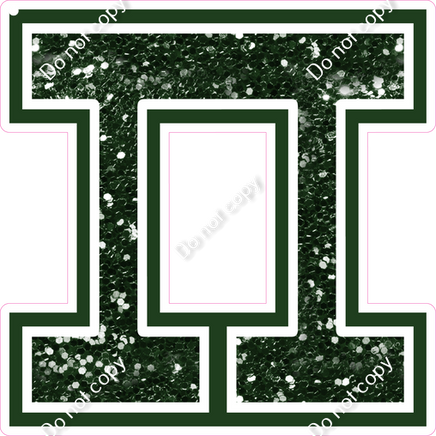 18" Greek Individual Hunter Green Sparkle - Alphabet Pieces Pi