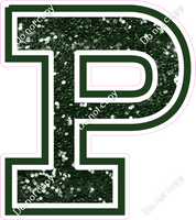18" Greek Individual Hunter Green Sparkle - Alphabet Pieces Rho