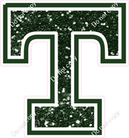 18" Greek Individual Hunter Green Sparkle - Alphabet Pieces Tau