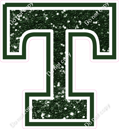 18" Greek Individual Hunter Green Sparkle - Alphabet Pieces Tau