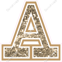 18" Greek Individual Khaki Sparkle - Alphabet Pieces Alpha