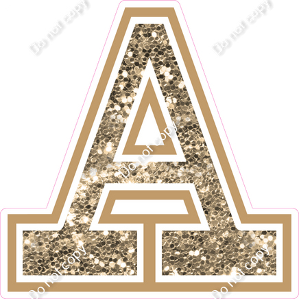 18" Greek Individual Khaki Sparkle - Alphabet Pieces Alpha