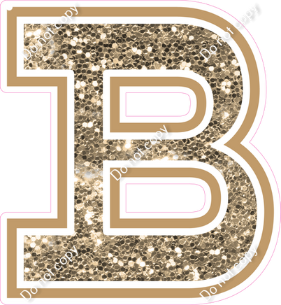 18" Greek Individual Khaki Sparkle - Alphabet Pieces Beta