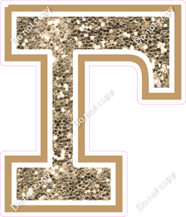 18" Greek Individual Khaki Sparkle - Alphabet Pieces Gamma
