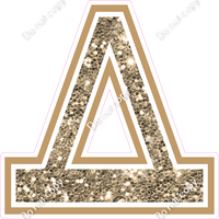 18" Greek Individual Khaki Sparkle - Alphabet Pieces Delta
