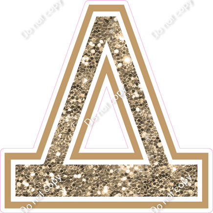 18" Greek Individual Khaki Sparkle - Alphabet Pieces Delta