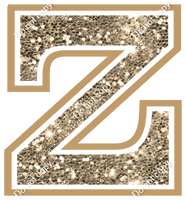 18" Greek Individual Khaki Sparkle - Alphabet Pieces Zeta
