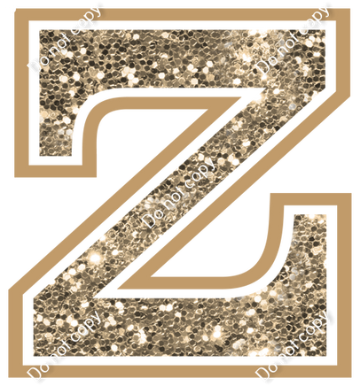 18" Greek Individual Khaki Sparkle - Alphabet Pieces Zeta