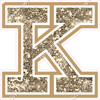18" Greek Individual Khaki Sparkle - Alphabet Pieces Kappa