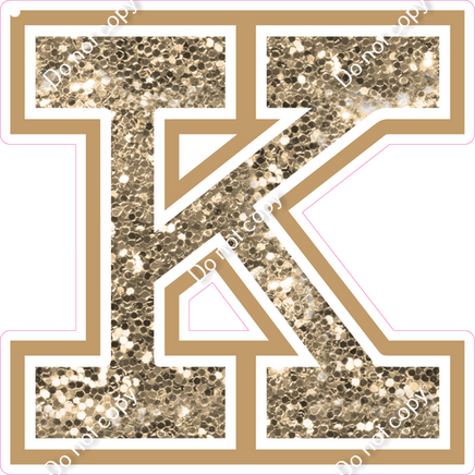 18" Greek Individual Khaki Sparkle - Alphabet Pieces Kappa