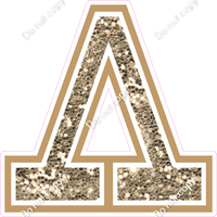 18" Greek Individual Khaki Sparkle - Alphabet Pieces Lambda