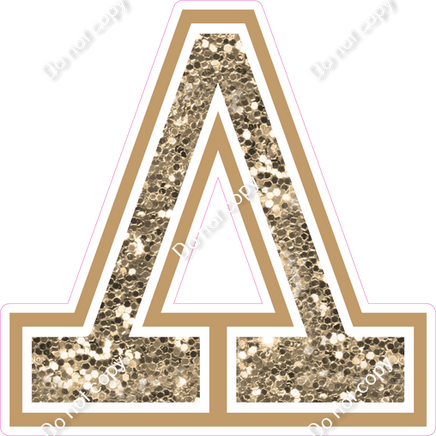 18" Greek Individual Khaki Sparkle - Alphabet Pieces Lambda