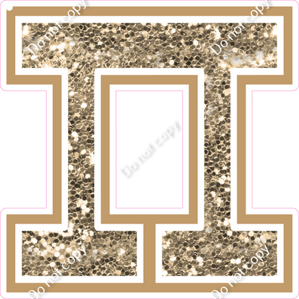 18" Greek Individual Khaki Sparkle - Alphabet Pieces Pi