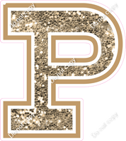 18" Greek Individual Khaki Sparkle - Alphabet Pieces Rho