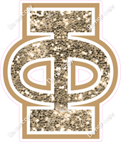 18" Greek Individual Khaki Sparkle - Alphabet Pieces Phi