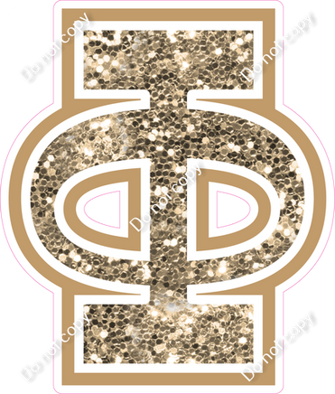 18" Greek Individual Khaki Sparkle - Alphabet Pieces Phi