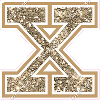 18" Greek Individual Khaki Sparkle - Alphabet Pieces Chi