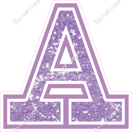 18" Greek Individual Lavender Sparkle - Alphabet Pieces Alpha