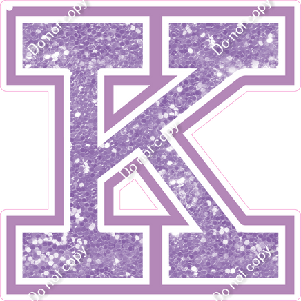 18" Greek Individual Lavender Sparkle - Alphabet Pieces Kappa