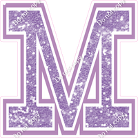18" Greek Individual Lavender Sparkle - Alphabet Pieces Mu