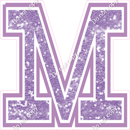 18" Greek Individual Lavender Sparkle - Alphabet Pieces Mu