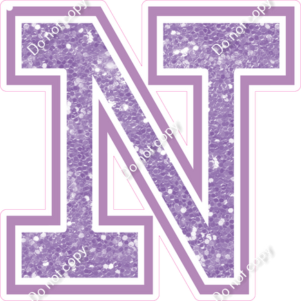 18" Greek Individual Lavender Sparkle - Alphabet Pieces Nu