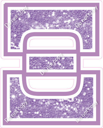 18" Greek Individual Lavender Sparkle - Alphabet Pieces Xi