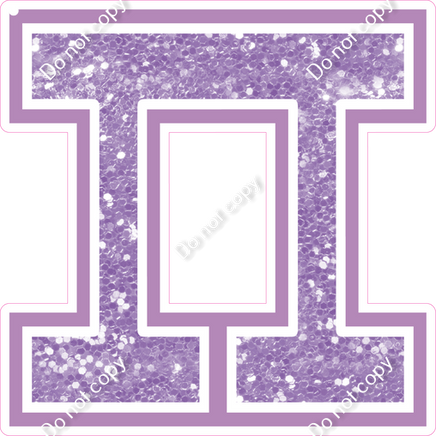 18" Greek Individual Lavender Sparkle - Alphabet Pieces Pi