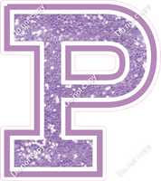 18" Greek Individual Lavender Sparkle - Alphabet Pieces Rho
