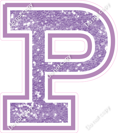 18" Greek Individual Lavender Sparkle - Alphabet Pieces Rho