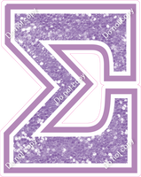 18" Greek Individual Lavender Sparkle - Alphabet Pieces Sigma