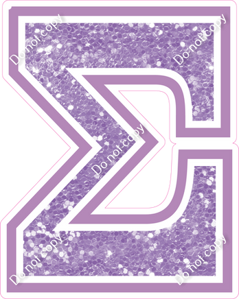 18" Greek Individual Lavender Sparkle - Alphabet Pieces Sigma