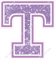 18" Greek Individual Lavender Sparkle - Alphabet Pieces Tau