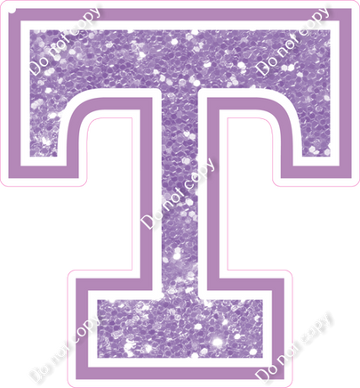 18" Greek Individual Lavender Sparkle - Alphabet Pieces Tau