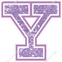 18" Greek Individual Lavender Sparkle - Alphabet Pieces Upsilon