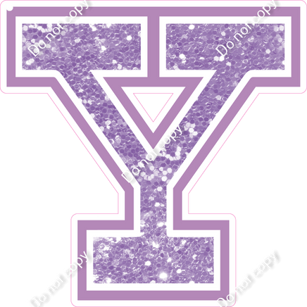 18" Greek Individual Lavender Sparkle - Alphabet Pieces Upsilon