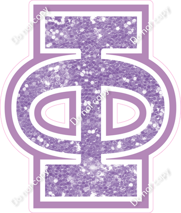 18" Greek Individual Lavender Sparkle - Alphabet Pieces Phi