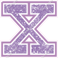 18" Greek Individual Lavender Sparkle - Alphabet Pieces Chi