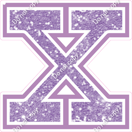 18" Greek Individual Lavender Sparkle - Alphabet Pieces Chi