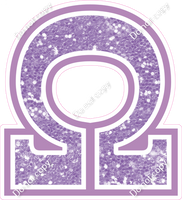 18" Greek Individual Lavender Sparkle - Alphabet Pieces Omega