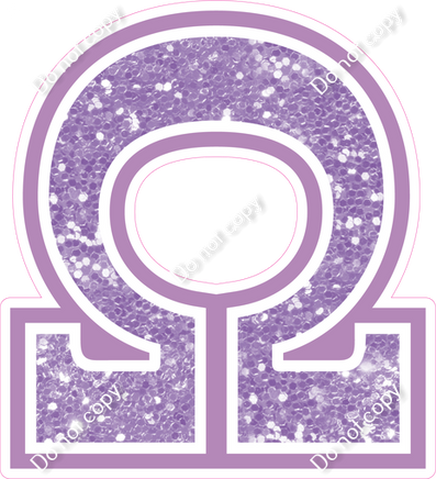 18" Greek Individual Lavender Sparkle - Alphabet Pieces Omega